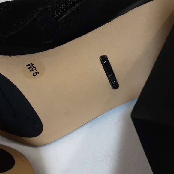 Gianni  Bini black Hadwin leather suede perforated peep toe 9.5M Casual Y2k - Picture 8 of 12